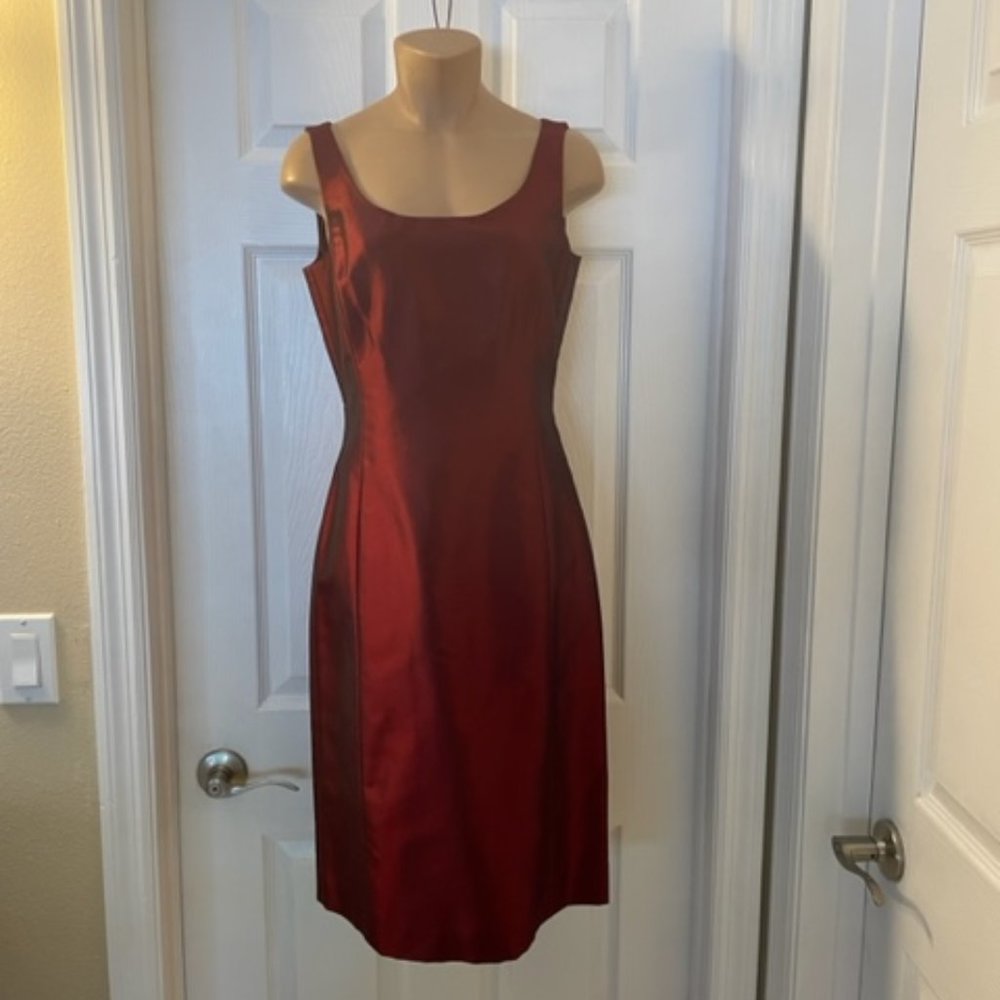 NWT $129 Ann Taylor Rich Burgundy Sheath Dress Silk sz 2